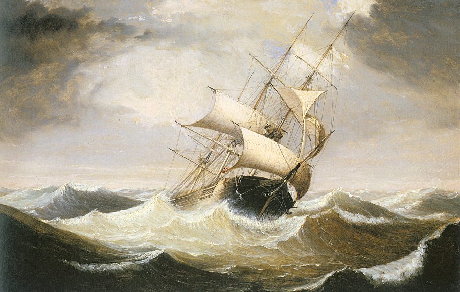 Three-Master in Rough Sea